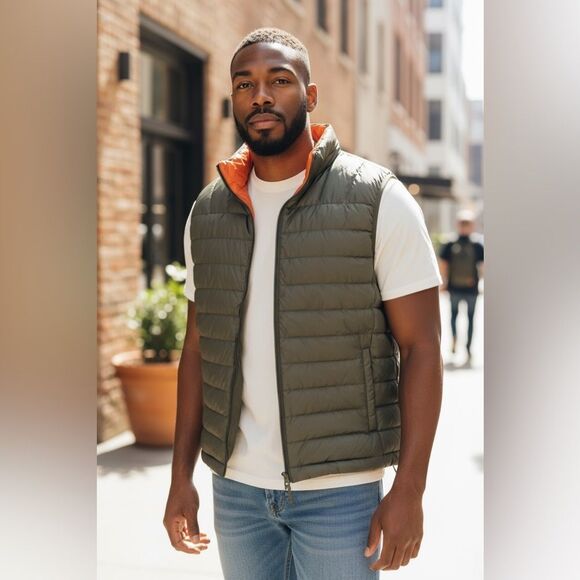 EUC Hawke &Co Sport Men's Performance Green Quilted Puffer Full Zip Vest Size XL - Picture 1 of 6